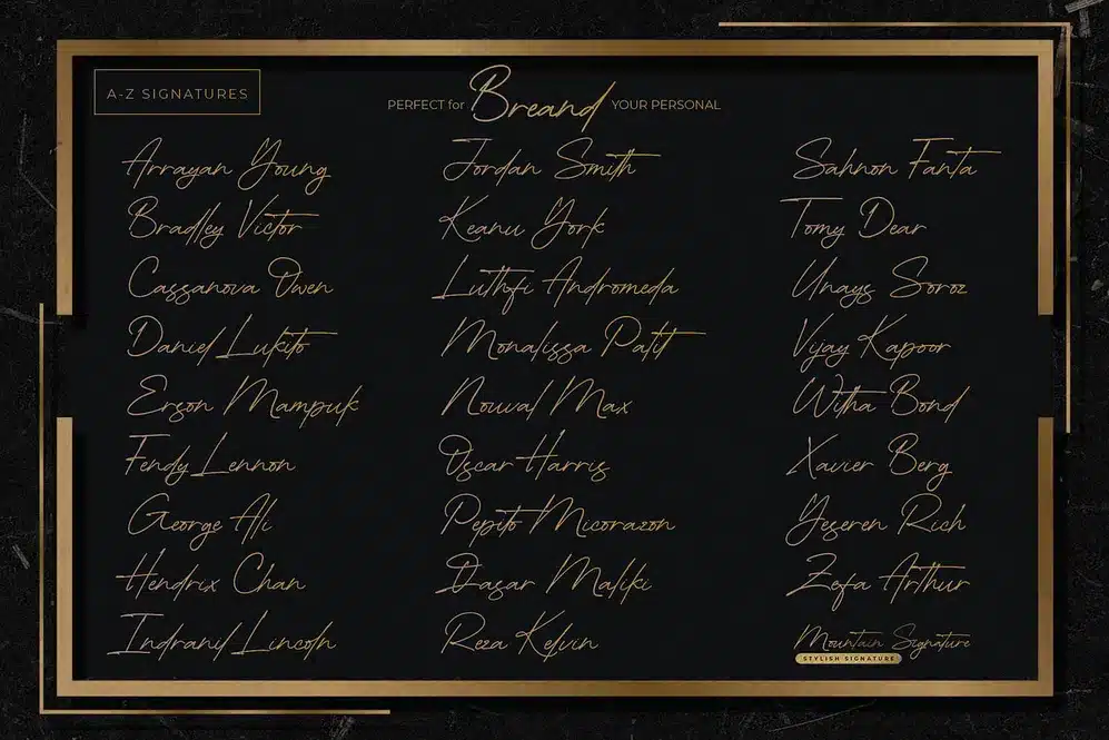A-Z Signatures