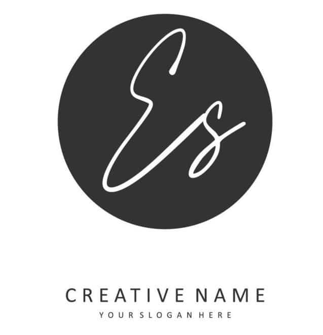 E S ES Initial letter handwriting and signature logo