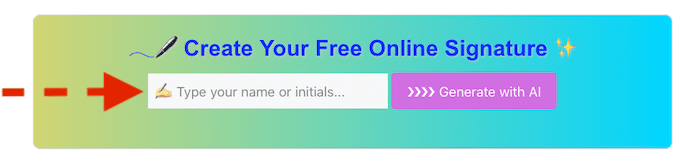 Enter Your Name in Signature Gen App