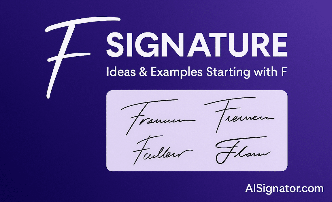F Signature - Letter F Ideas, Artistic Curves & Examples