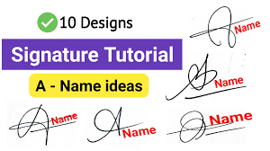 How to design stylish signature with alphabet A