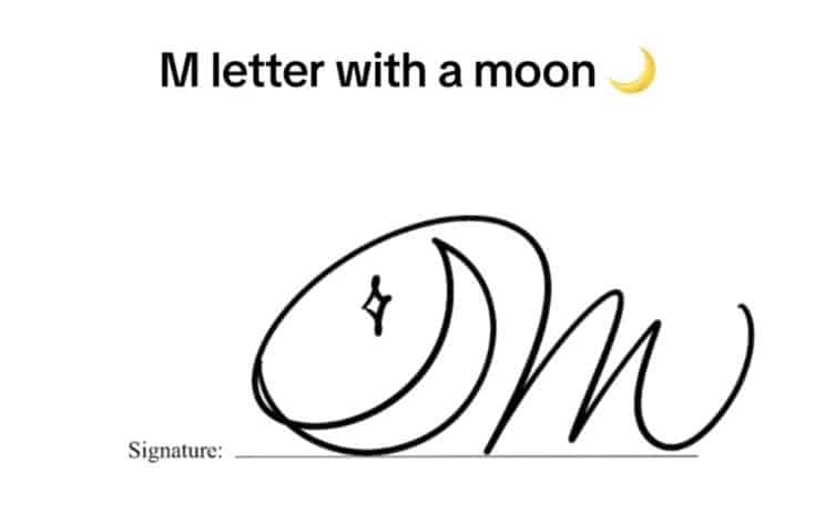 M letter with a moon