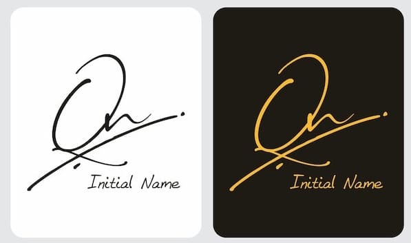 Qn initial handwriting signature