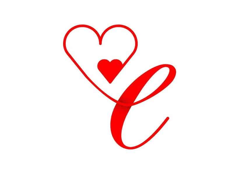 Signature style for letter E