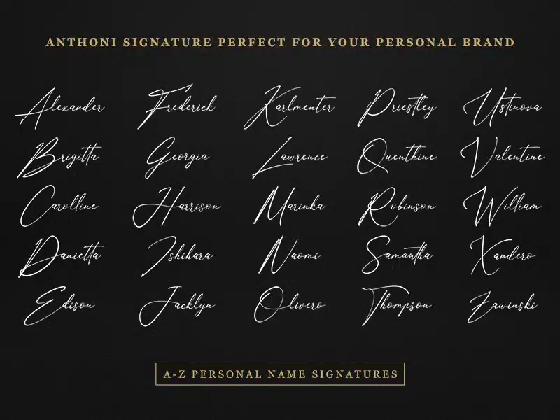A-Z name signature styles