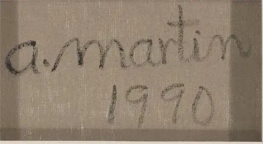 Agnes Martin signature