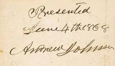 Andrew Johnson signature