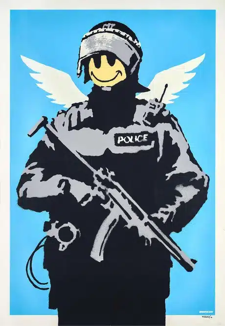 Banksy Flying Copper (Signed Print) 2003