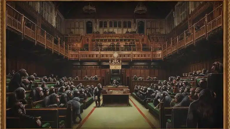 Banksy Monkey Parliament Canvas