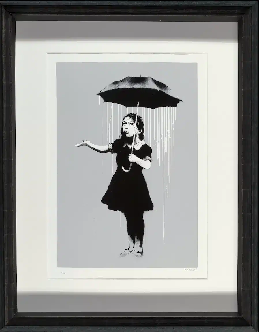 Banksy NOLA Umbrella Girl Green Rain, 2006