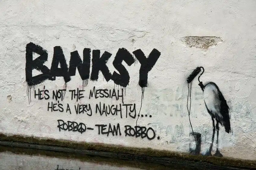 Banksy signature on art