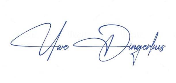 Blue handwritten signature sample