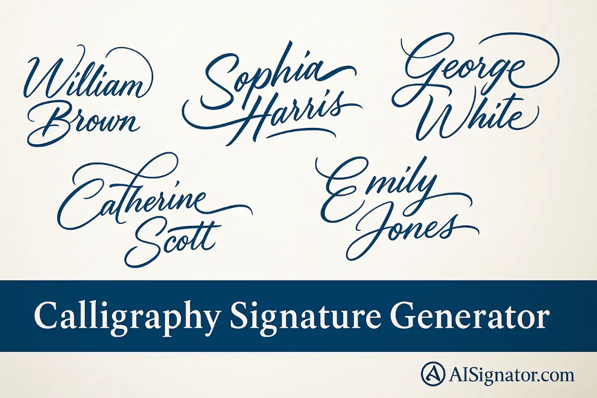 Calligraphy signature generator