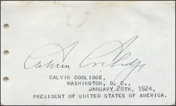 Calvin Coolidge signature