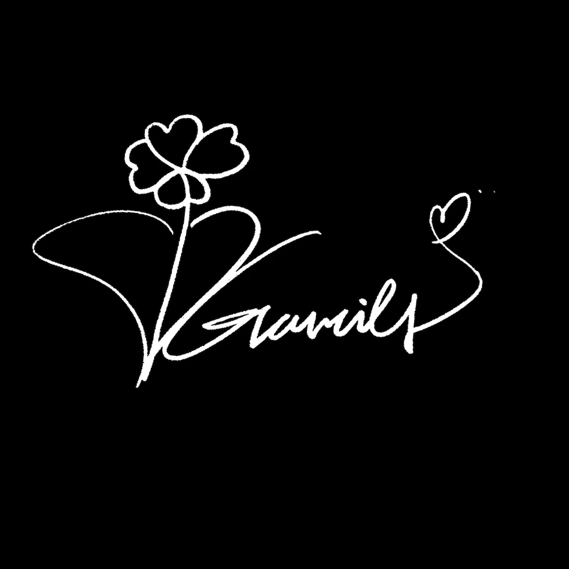 Cute Signature Design with flower