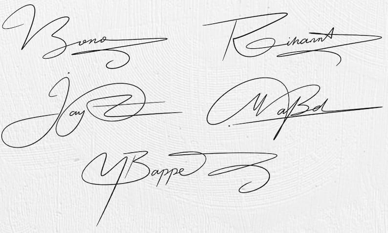 E signature samples