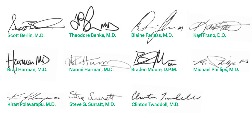 Example of doctor's signature