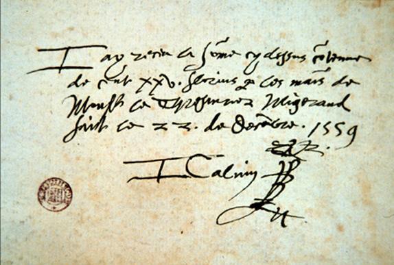 John Calvin signature