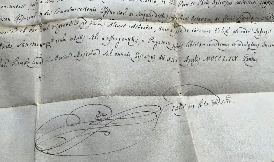 Pope Clement XIII signature