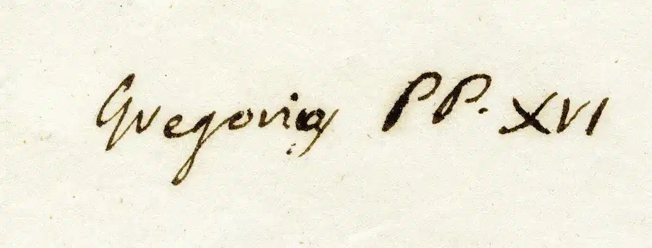 Pope Gregory XVI signature