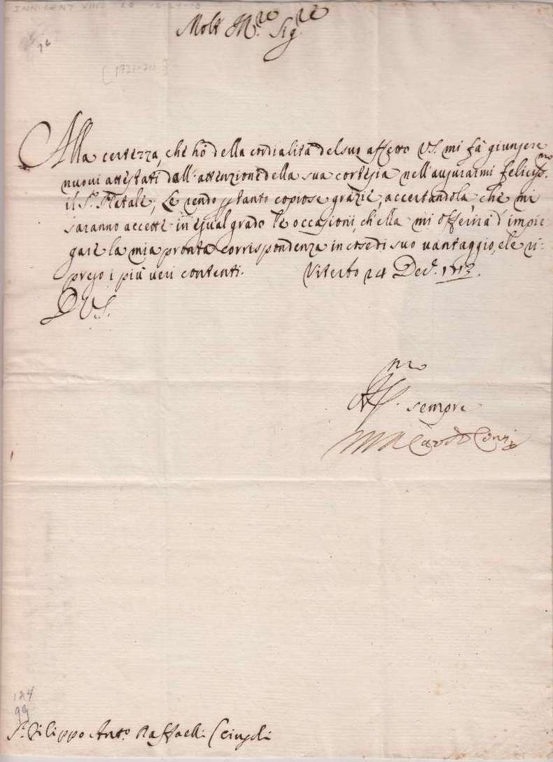 Pope Innocent XIII signature