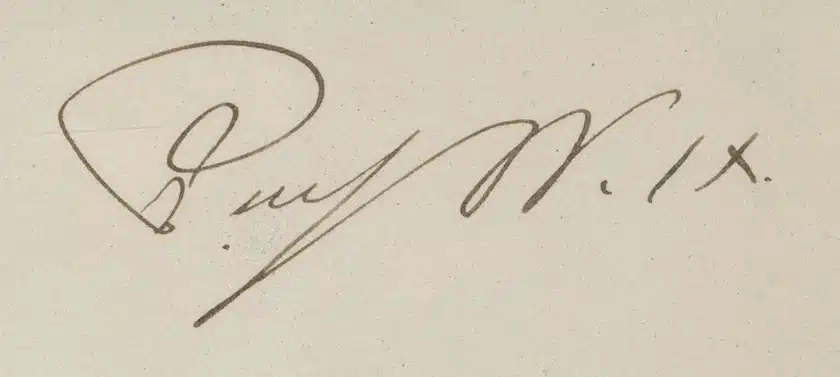Pope Pius IX signature