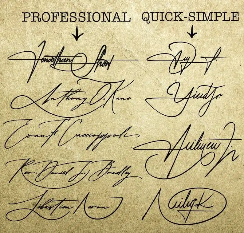 Professional signature ideas for name