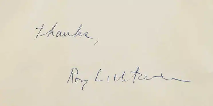 Roy Lichtenstein signature