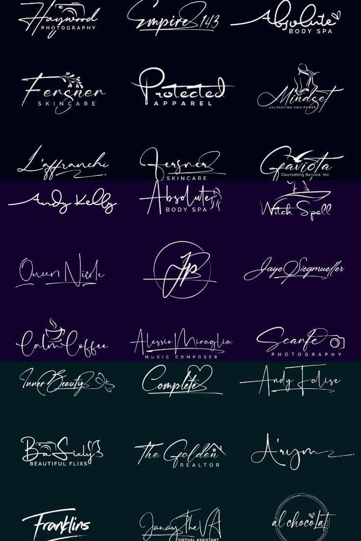 Vintage Charm Signature Examples