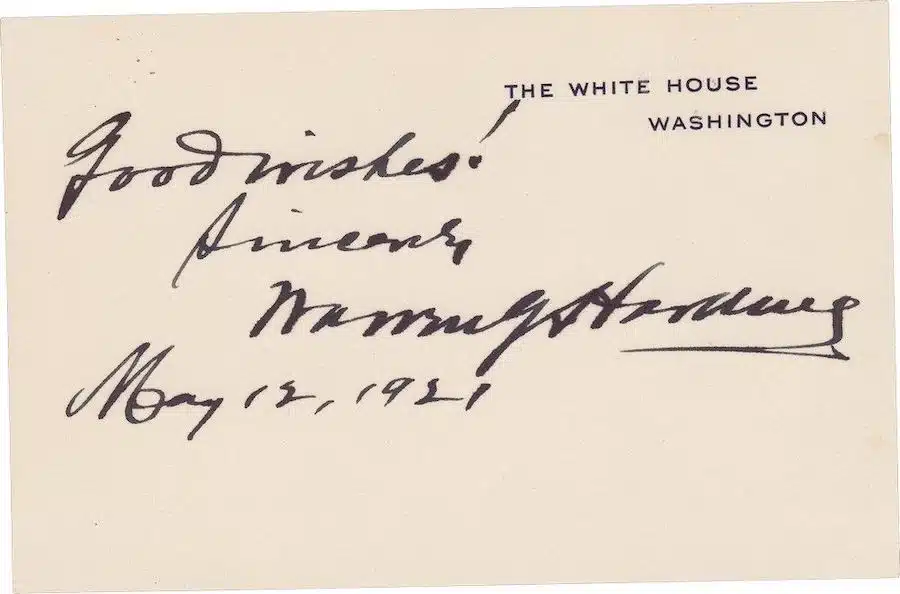 Warren G. Harding signature