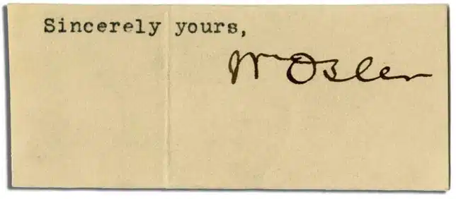 William Osler signature
